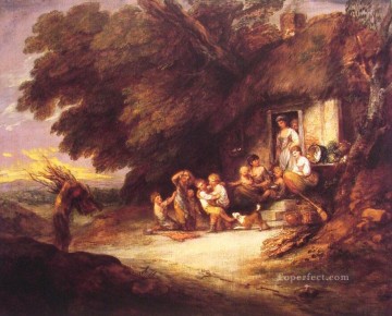  Cottage Oil Painting - The Cottage Door landscape Thomas Gainsborough